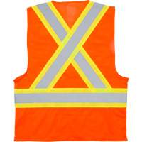 Traffic Safety Vest, High Visibility Orange, Medium, Polyester Cintas