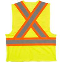 Traffic Safety Vest, High Visibility Lime-Yellow, Medium, Polyester Cintas