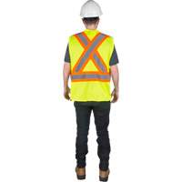 Traffic Safety Vest, High Visibility Lime-Yellow, Medium, Polyester Cintas