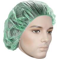 Bouffant Caps, Polypropylene, 21", Green Cintas