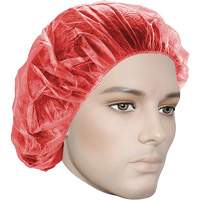 Bouffant Caps, Polypropylene, 21", Red Cintas