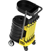 Chariot de transport avec plateau pour barri&egrave;re PLUS, 75' lo, M&eacute;tal, Jaune Cintas