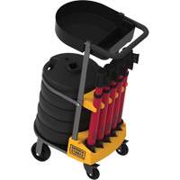 PLUS Barrier Post Cart Kit with Tray, 75' L, Metal, Yellow Cintas