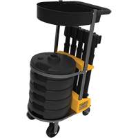 PLUS Barrier Post Cart Kit with Tray, 75' L, Metal, Black Cintas