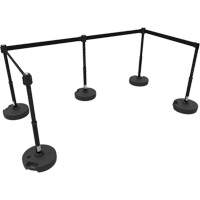 Ensemble de cinq montants pour barri&egrave;re PLUS, Plastique, 42" h, Ruban Noir, Longueur du ruban 15' Cintas