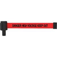 PLUS Banner Cassette, Danger High Voltage Keep Out, 15', Red Tape Cintas