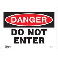 "Do Not Enter" Sign, 7" x 10", Vinyl, English Cintas