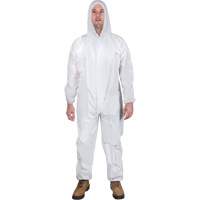 Hooded Coveralls, Medium, White, SMS Cintas
