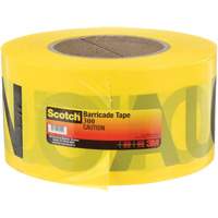 Scotch&reg; Buried Barricade Tape, English, 3" W x 1000' L, 2 mils, Black on Yellow Cintas