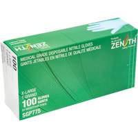 Gants jetables de calibre m&eacute;dical r&eacute;sistants &agrave; la perforation, T-Grand, Nitrile, 4,5 mils, Sans poudre, Bleu, Classe 2 Cintas