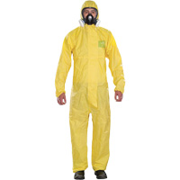 Microchem&reg; Medium-Duty Disposable Coveralls, Small, Yellow, Polypropylene Cintas