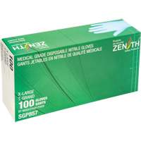 Gants jetables de calibre m&eacute;dical r&eacute;sistants &agrave; la perforation, T-Grand, Nitrile, 3,5 mils, Sans poudre, Bleu, Classe 2 Cintas