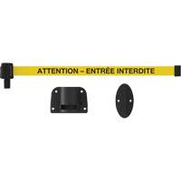 Plus Wall Mount Barrier System, Plastic, Screw Mount, 15', Yellow Tape Cintas