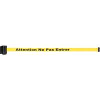 Wall Mount Barrier with Magnetic Tape, Steel, Screw Mount, 7', Yellow Tape Cintas