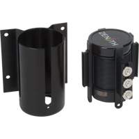 Wall Mount Barrier with Magnetic Tape, Steel, Screw Mount, 12', Black Tape Cintas