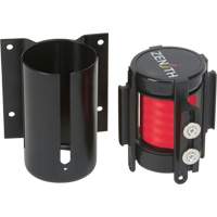 Wall Mount Barrier with Magnetic Tape, Steel, Screw Mount, 7', Red Tape Cintas