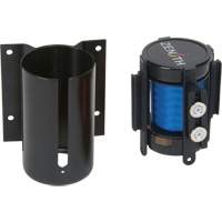 Wall Mount Barrier with Magnetic Tape, Steel, Screw Mount, 7', Blue Tape Cintas