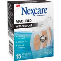 Nexcare Max-Hold Waterproof Bandages, Assorted, Plastic, Sterile Cintas