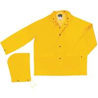 Imperm&eacute;able de s&eacute;rie classique avec capuchon amovible, Polyester/PVC, Grand, Jaune Cintas