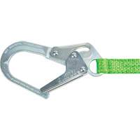 Miller&reg; HP Shock-Absorbing Lanyard, 4', Locking Rebar Hook Center, Locking Snap Hook Leg Ends, Polyester Cintas