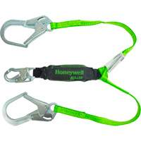Miller&reg; HP Shock-Absorbing Lanyard, 4', Locking Rebar Hook Center, Locking Snap Hook Leg Ends, Polyester Cintas