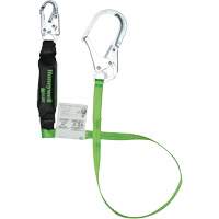 Miller&reg; HP Shock-Absorbing Lanyard, 6', Scaffold Hook Center, Locking Snap Hook Leg Ends, Polyester Cintas