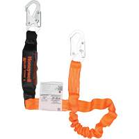 Titan Energy-Absorbing Lanyard, 6', Locking Snap Hook Center, Locking Snap Hook Leg Ends, Polyester Cintas