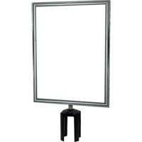 Heavy-Duty Vertical Sign Holder with Tensabarrier&reg; Post Adapter, Polished Chrome Cintas