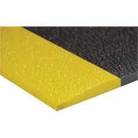 Airsoft Anti-Fatigue Mat, Pebbled, 3' x 5' x 3/8", Black/Yellow, PVC Sponge Cintas