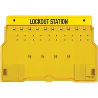 Trilingual Covered Lock Station, None Padlocks, 10 Padlock Capacity, Padlocks Not Included Cintas