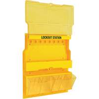 Deluxe Lockout Station with Cover and Trilingual Labels, None Padlocks, 32 Padlock Capacity, Padlocks Not Included Cintas