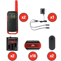 Radios bidirectionnelles Talkabout, Bande FRS, 22 canaux, Port&eacute;e 32 km Cintas