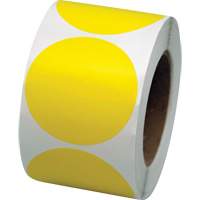 Coloured Marking Dots, Circle, 3" L x 3" W, Yellow, Vinyl Cintas