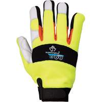 Gants de m&eacute;canicien &agrave; haute visibilit&eacute; ClutchGear, Paume Cuir fleur de ch&egrave;vre, Taille Moyen Cintas