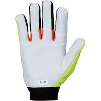 Gants de m&eacute;canicien &agrave; haute visibilit&eacute; ClutchGear, Paume Cuir fleur de ch&egrave;vre, Taille Moyen Cintas