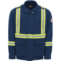 Men's Lined Bomber Jacket with Reflective Trim, Small, Navy Blue, 29 cal/cm² Cintas