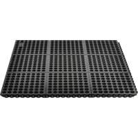 Cushion-Ease&reg; 550 Interlocking Anti-Fatigue Mat, Slotted, 3' x 3' x 3/4", Black, Rubber Cintas