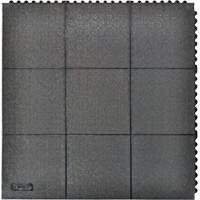 Cushion-Ease&reg; Interlocking Anti-Fatigue Mat, Pebbled, 3' x 3' x 3/4", Black, Natural Rubber Cintas