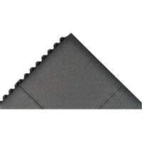 Cushion-Ease&reg; Interlocking Anti-Fatigue Mat, Pebbled, 3' x 3' x 3/4", Black, Natural Rubber Cintas
