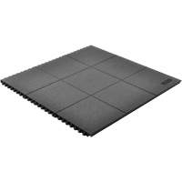 Cushion-Ease&reg; Interlocking Anti-Fatigue Mat, Pebbled, 3' x 3' x 3/4", Black, Natural Rubber Cintas