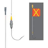 Safety Whip&reg; All-Weather Super-Duty Warning Whips with Constant LED Light, Spring Mount, 3' High, Orange with Reflective Cintas