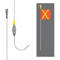 Safety Whip&reg; All-Weather Super-Duty Warning Whips with Constant LED Light, Spring Mount, 5' High, Orange with Reflective Cintas