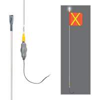 Safety Whip&reg; All-Weather Super-Duty Warning Whips with Constant LED Light, Spring Mount, 5' High, Orange with Reflective Cintas