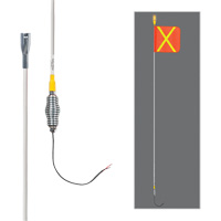 Safety Whip&reg; All-Weather Super-Duty Warning Whips with Constant LED Light, Spring Mount, 12' High, Orange with Reflective Cintas