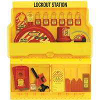 Standard Valve & Electrical Deluxe Lockout Station, Thermoplastic Padlocks, 32 Padlock Capacity, Padlocks Included Cintas