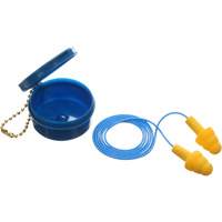 Bouchons d'oreilles pr&eacute;moul&eacute;s E-A-R Ultrafit, Avec cordon, Paire - Boîtier en plastique, 25 dB NRR, Taille unique Cintas