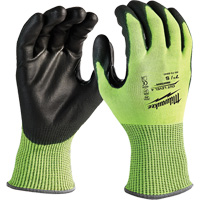 High-Visibility Cut-Resistant Gloves, Size Small, 13 Gauge, Nitrile/Polyurethane Coated, Polyethylene Shell, ANSI/ISEA 105 Level 4 Cintas