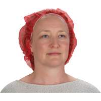 Bouffant Caps, Polypropylene, 21", Red Cintas