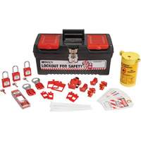 Electrical Lockout Tagout Kit with Nylon Safety Lockout Padlocks in Toolbox, Electrical Kit, 33 Components Cintas