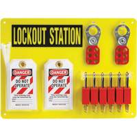 Lockout Board with Keyed Alike Nylon Safety Lockout Padlocks, Plastic Padlocks, 6 Padlock Capacity, Padlocks Included Cintas